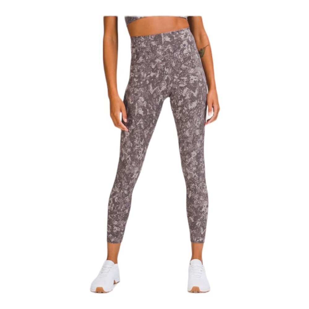 Lululemon Wunder Train High Rise Tight 25” Hideaway Grey Camo Lunar Rock Multi 6